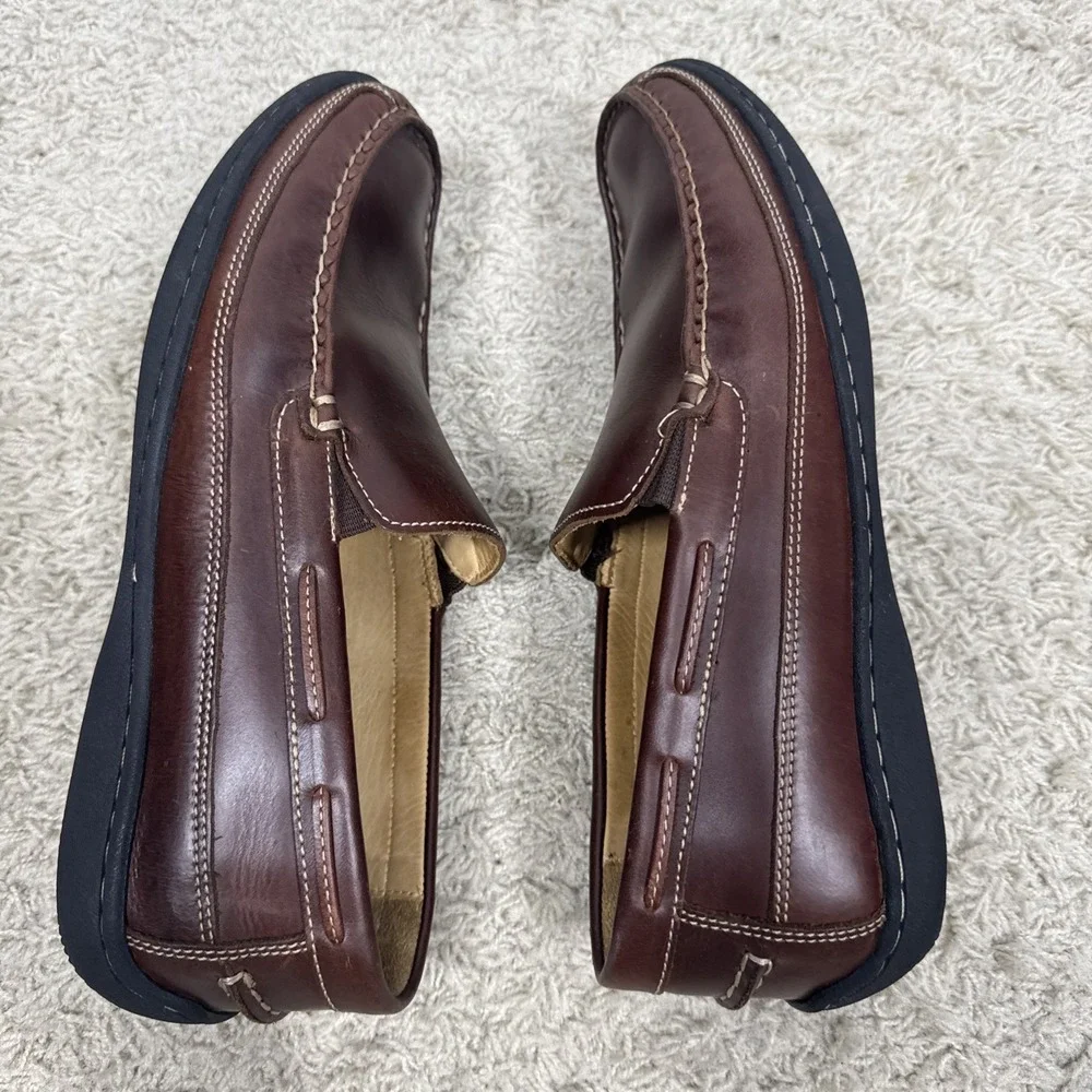 Johnston & Murphy Fowler Venetian Soft Brown Sheepskin Leather Loafers Mens 10M